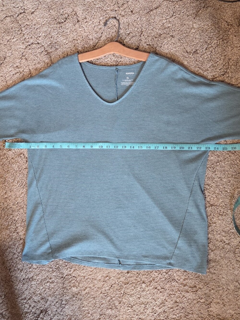 Sonoma Teal Scoop-Neck Waffle Tunic - Picture 2 of 5